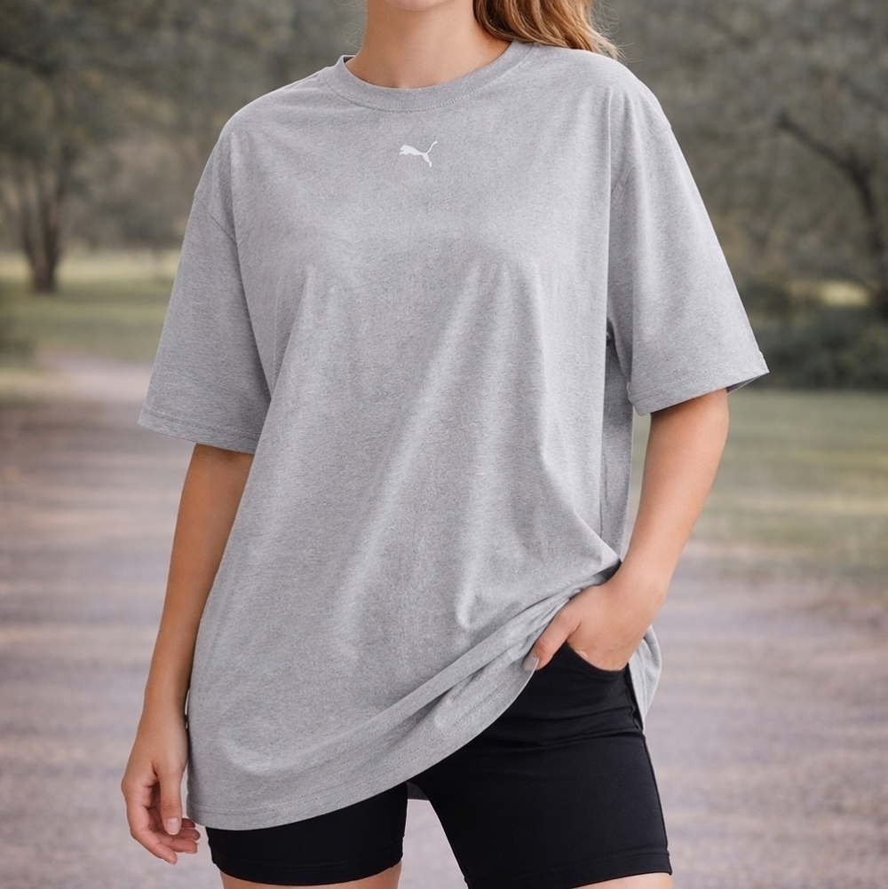 Women's Puma Oversized T-Shirt Gray XS